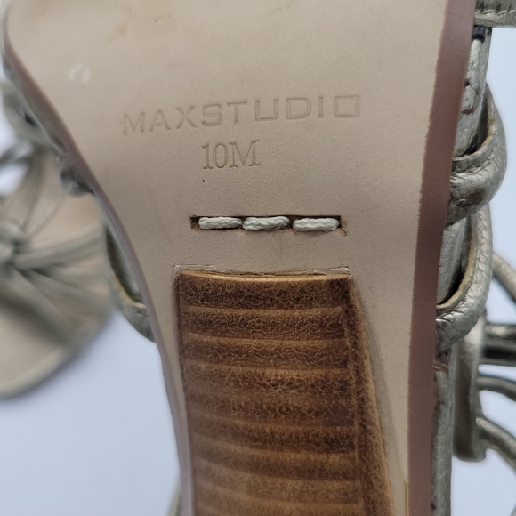 Max Studio Women's Strappy Sandal Heels Matte Gold Metallic Size 10M - Picture 12 of 12